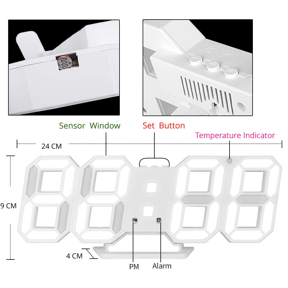 Reloj de Pared Digital Led en detalles