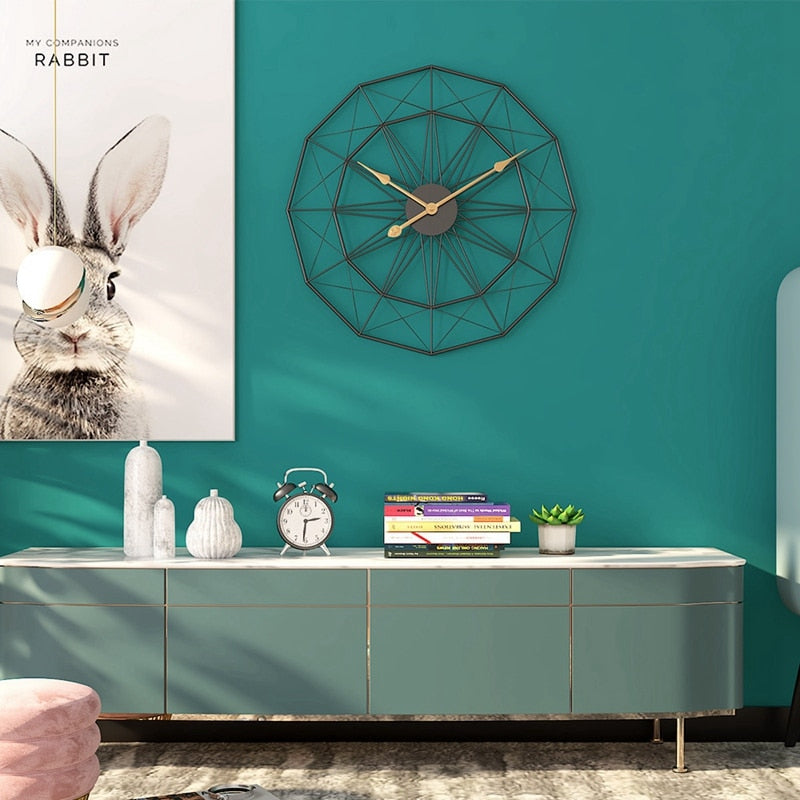 Reloj de Pared Grande Antiguo muro azul