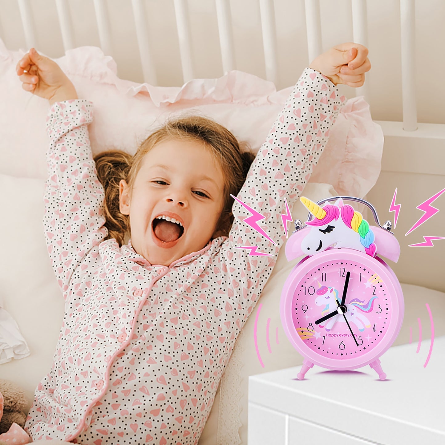 Despertador Niña Unicornio al despertar