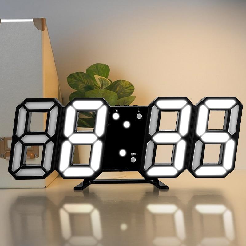 Reloj de Pared Digital Grande blanco y negro