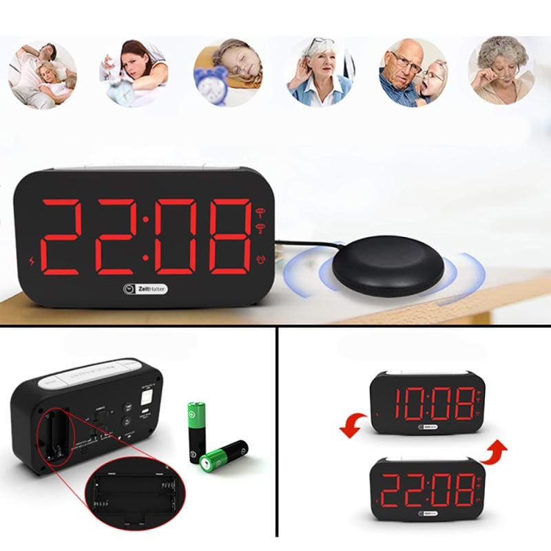 despertador para sordos negro
