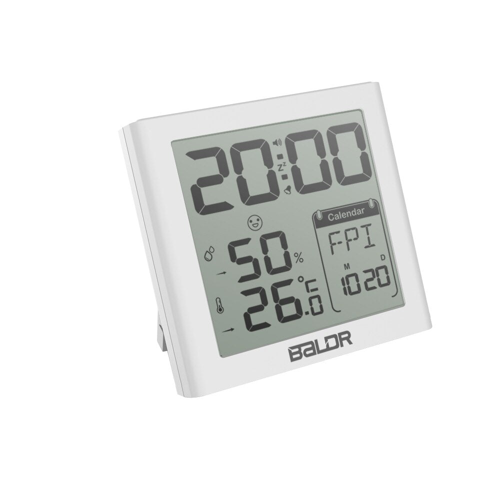 reloj de pared casio digital con termometro y fecha blanco