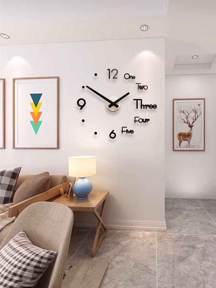 Reloj de Pared Grande Moderno negro