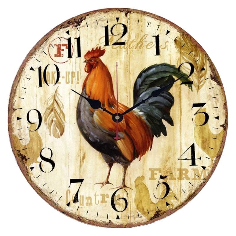 reloj de pared en madera campestre