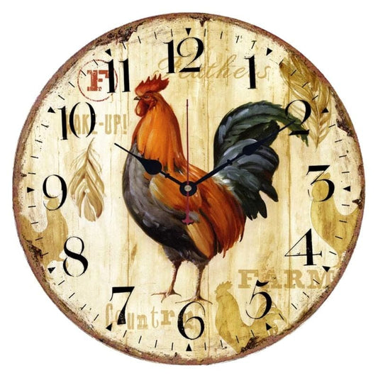 reloj de pared en madera campestre