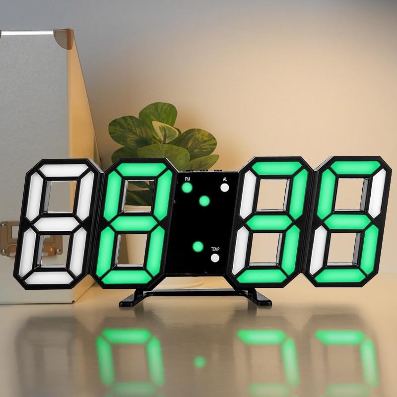 Reloj de Pared Digital Grande negro y verde