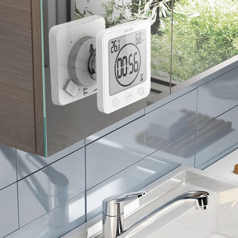 Reloj de pared digital a pilas blanco